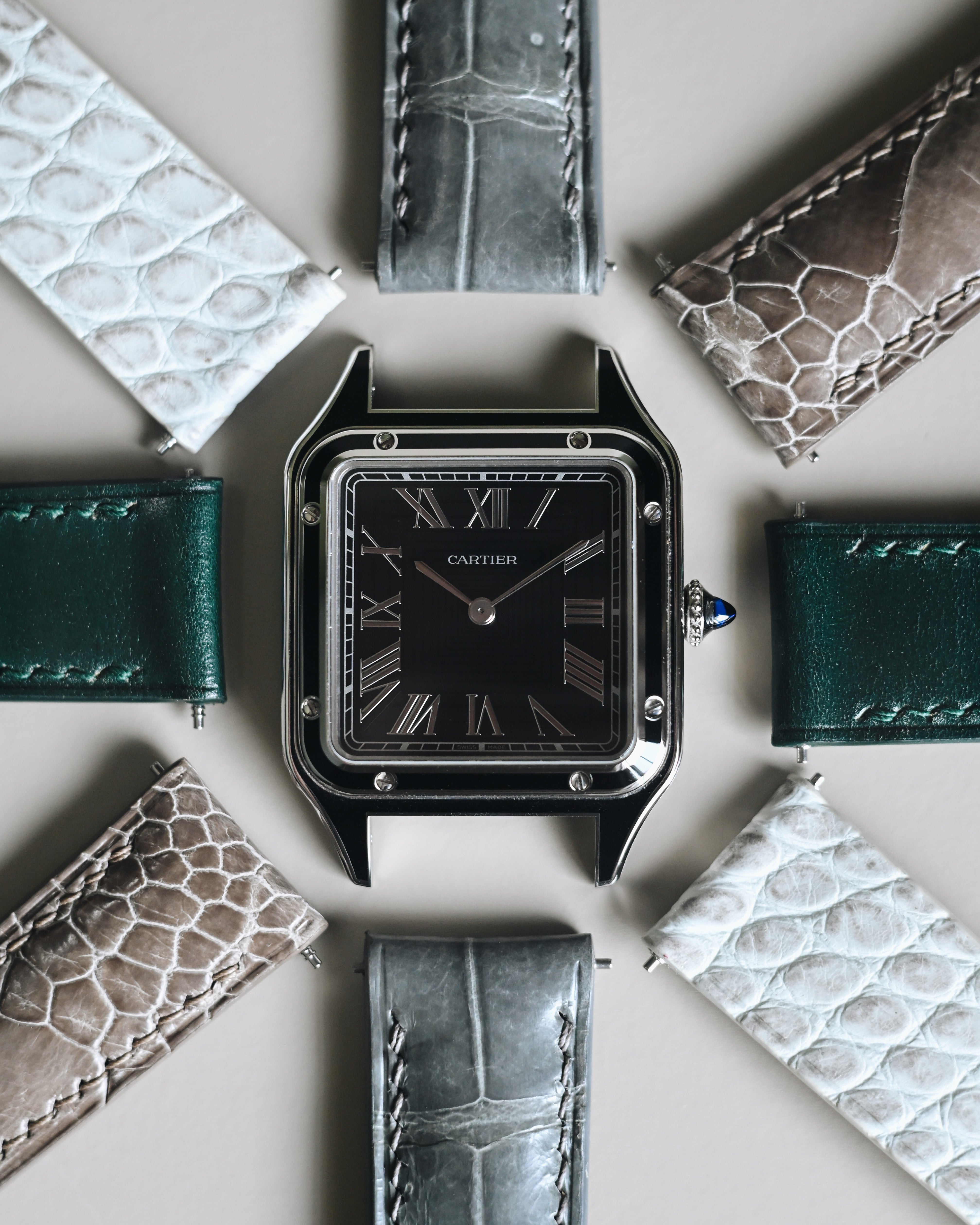 Cartier Santos-Dumont　Delugs CTSブラック Strap Guide: Cartier Santos-Dumont 'Lacquered Case' – Delugs