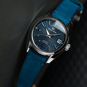 Blue Crazy Horse Side-Stitch Strap