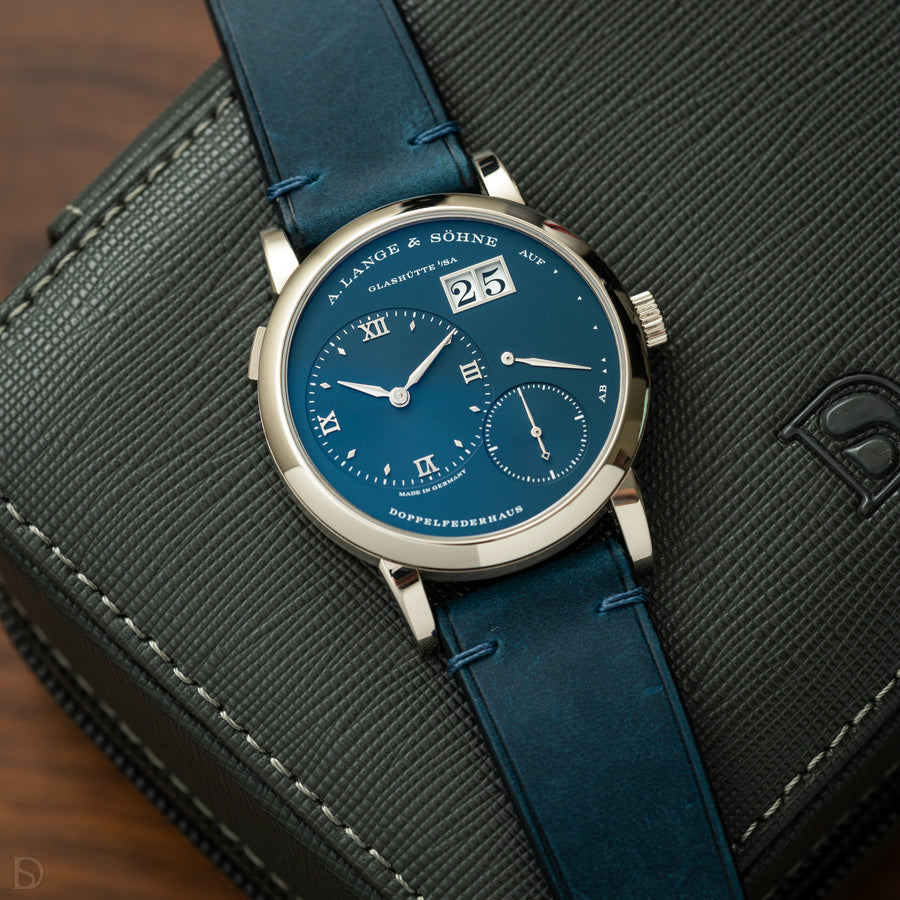 Overstock: Navy Crazy Horse Side-Stitch Strap