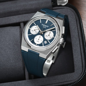 Navy CTS Rubber Strap for Tissot PRX Chronograph