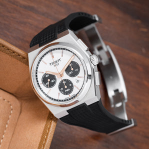Black CTS Rubber Strap for Tissot PRX Chronograph