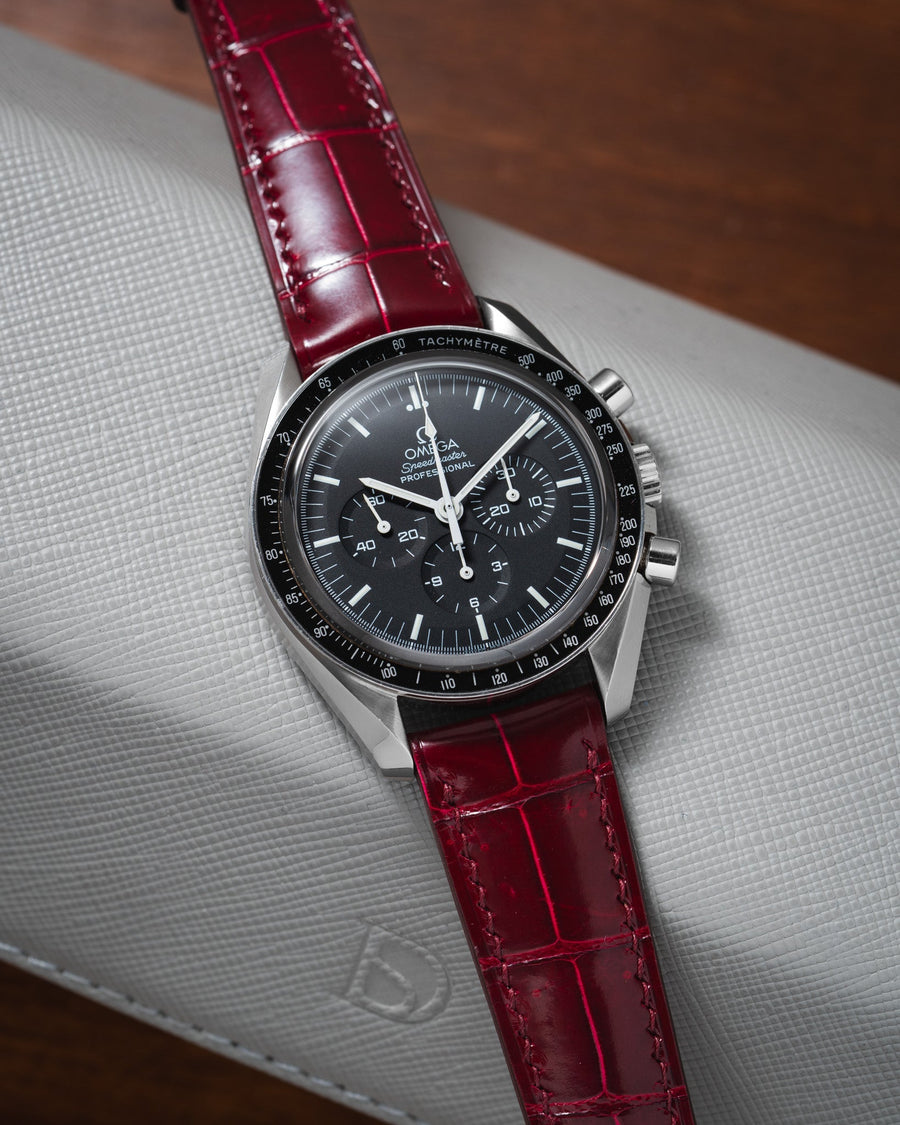 Glossy Wine Red Crocodile Signature Strap