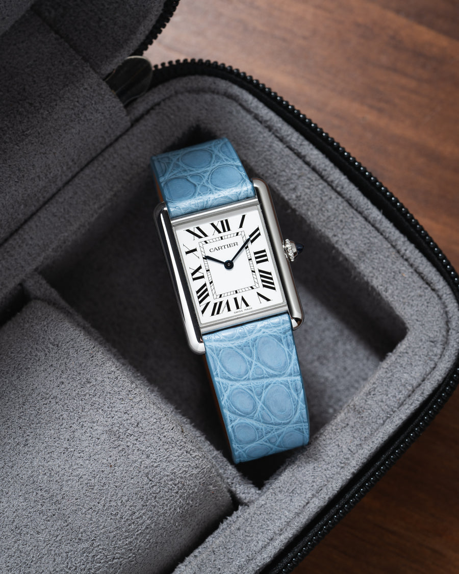 Matte Astral Blue Alligator Flank Stitchless Strap