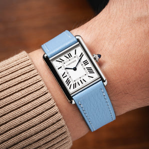 Baby Blue Chevre Slim Strap