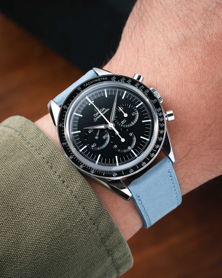 Overstock: Pastel Blue Nubuck Slim Strap