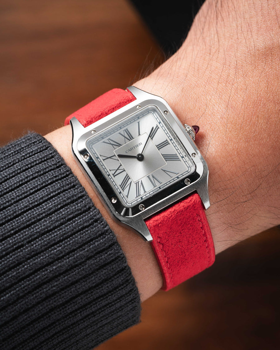 Overstock: Red Alcantara Slim Strap