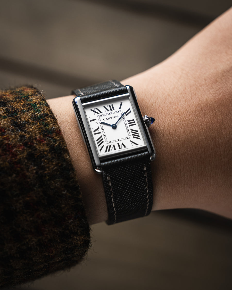Grey Saffiano Strap for Cartier Tank
