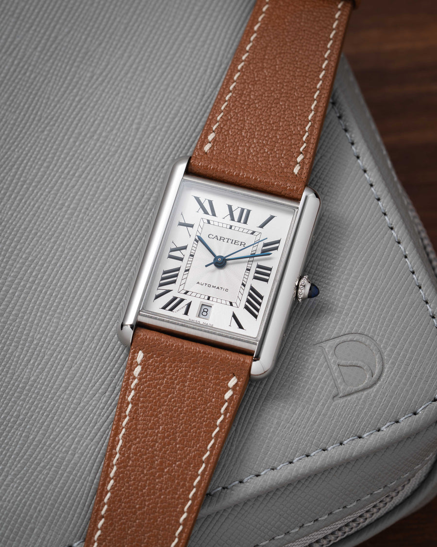 Gold Chevre Strap for Cartier Tank
