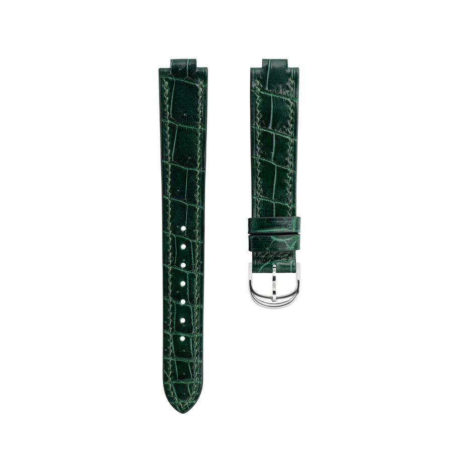 Glossy Emerald Alligator Strap for Cartier Ballon Bleu