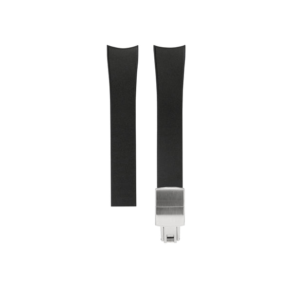 Delugs Black Curved CTS Rubber Strap Rubber Watch Strap
