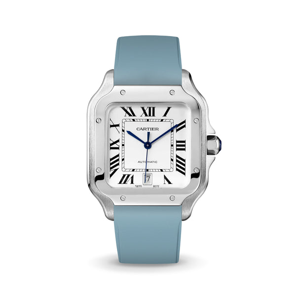 Delugs Baby Blue CTS Rubber Strap for Cartier Santos de Cartier Rubber Watch Strap