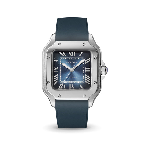 Delugs Navy CTS Rubber Strap for Cartier Santos de Cartier Rubber Watch Strap