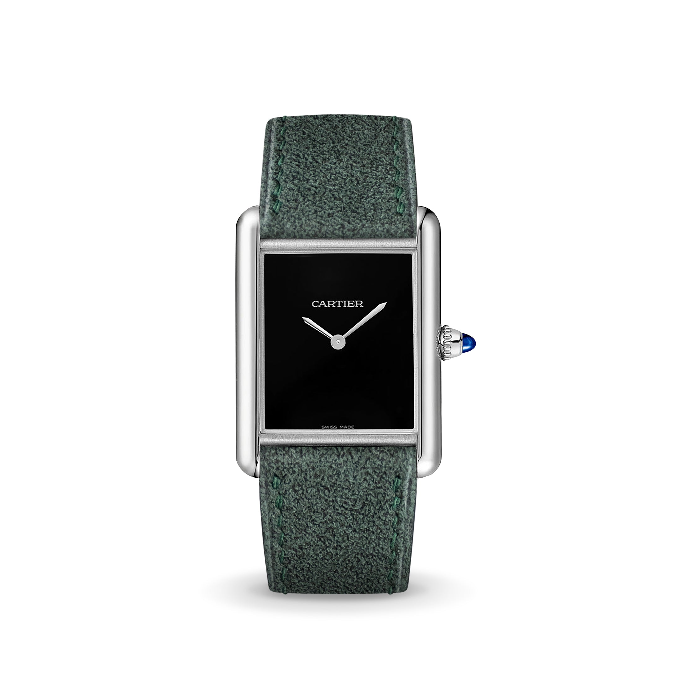 Green Alcantara Strap for Cartier Tank – Delugs - Main Image