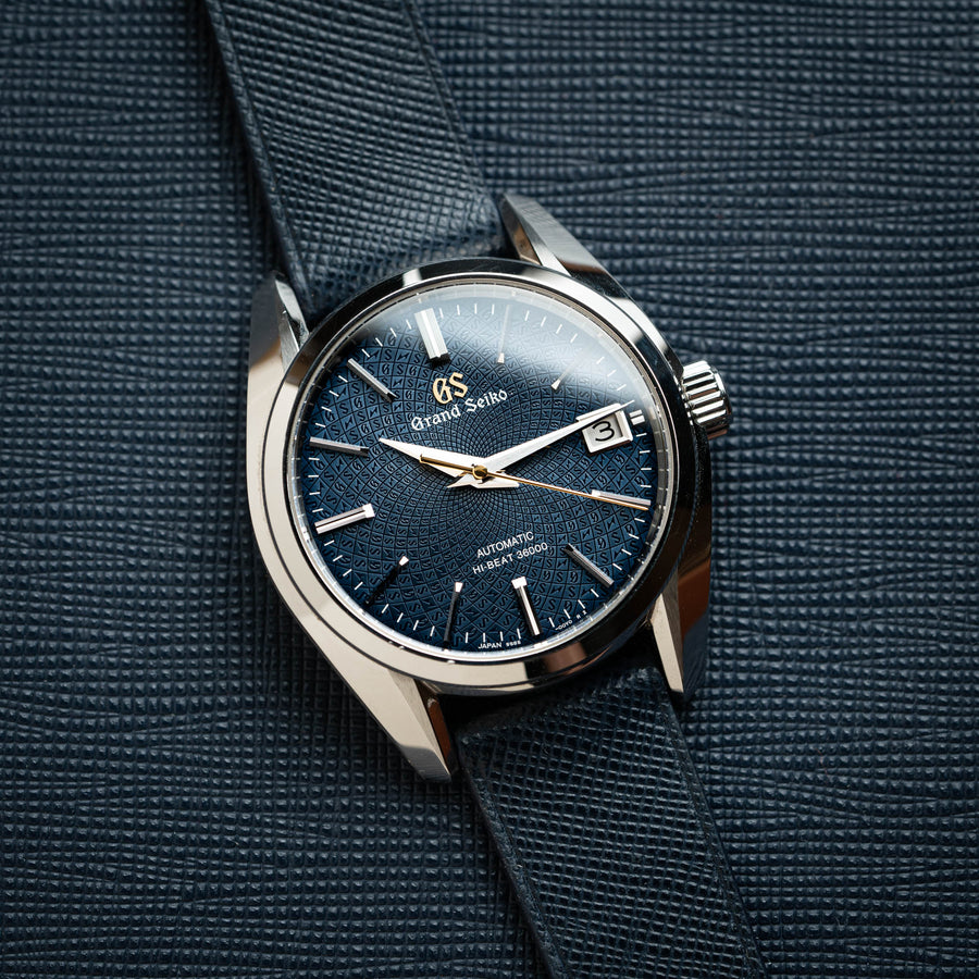 Overstock: Navy Saffiano Stitchless Strap