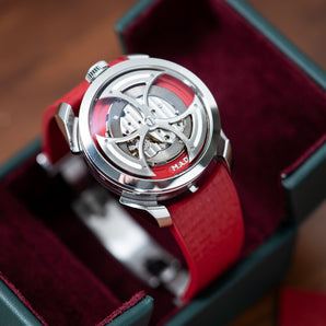 Red Curved CTS Rubber Strap for MB&F MAD1