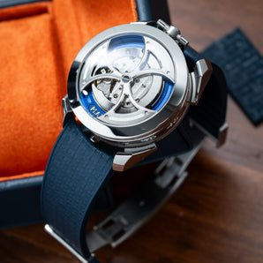 Navy Curved CTS Rubber Strap for MB&F MAD1