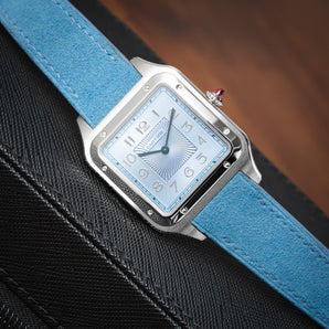 Baby Blue Alcantara Cartier Santos-Dumont Strap