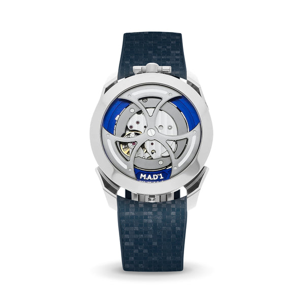 Delugs Navy Curved CTS Rubber Strap for MB&F MAD1 Rubber Watch Strap