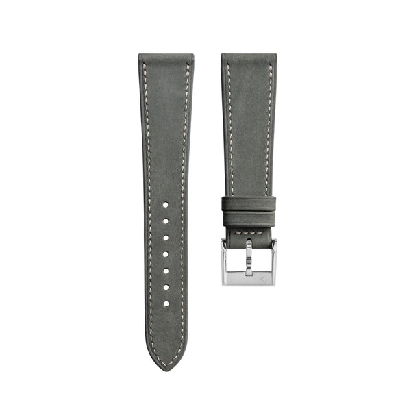 Delugs Light Grey Nubuck Slim Strap Handcrafted Leather Watch Strap