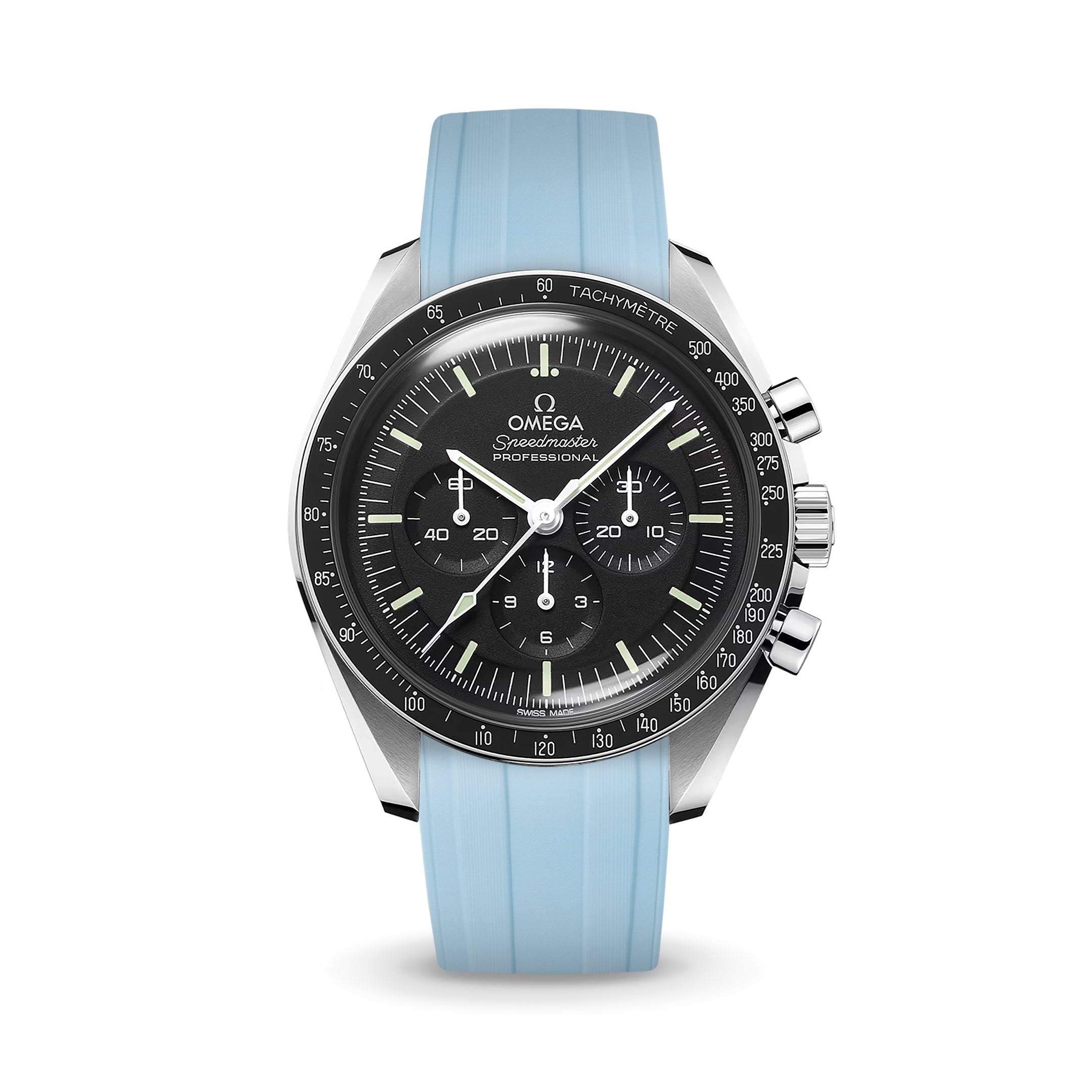 Baby Blue CTS Rubber Strap for Omega Speedmaster – Delugs