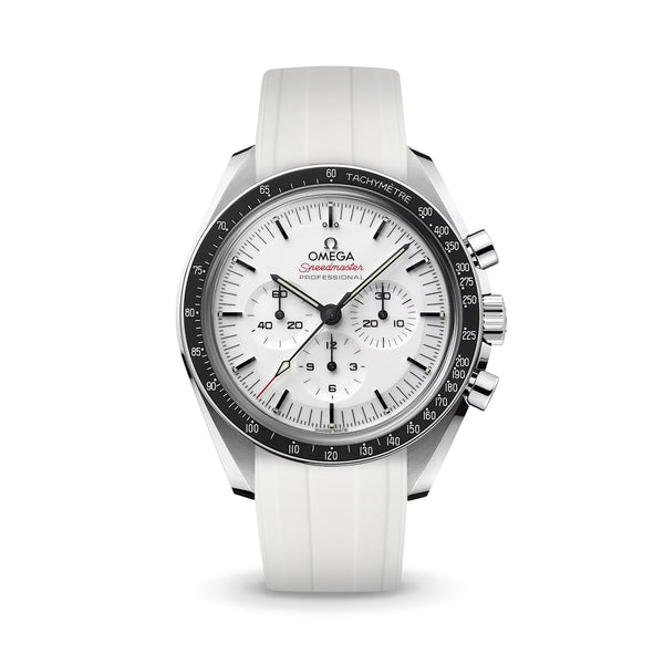 White CTS Rubber Strap for Omega Speedmaster & Swatch MoonSwatch