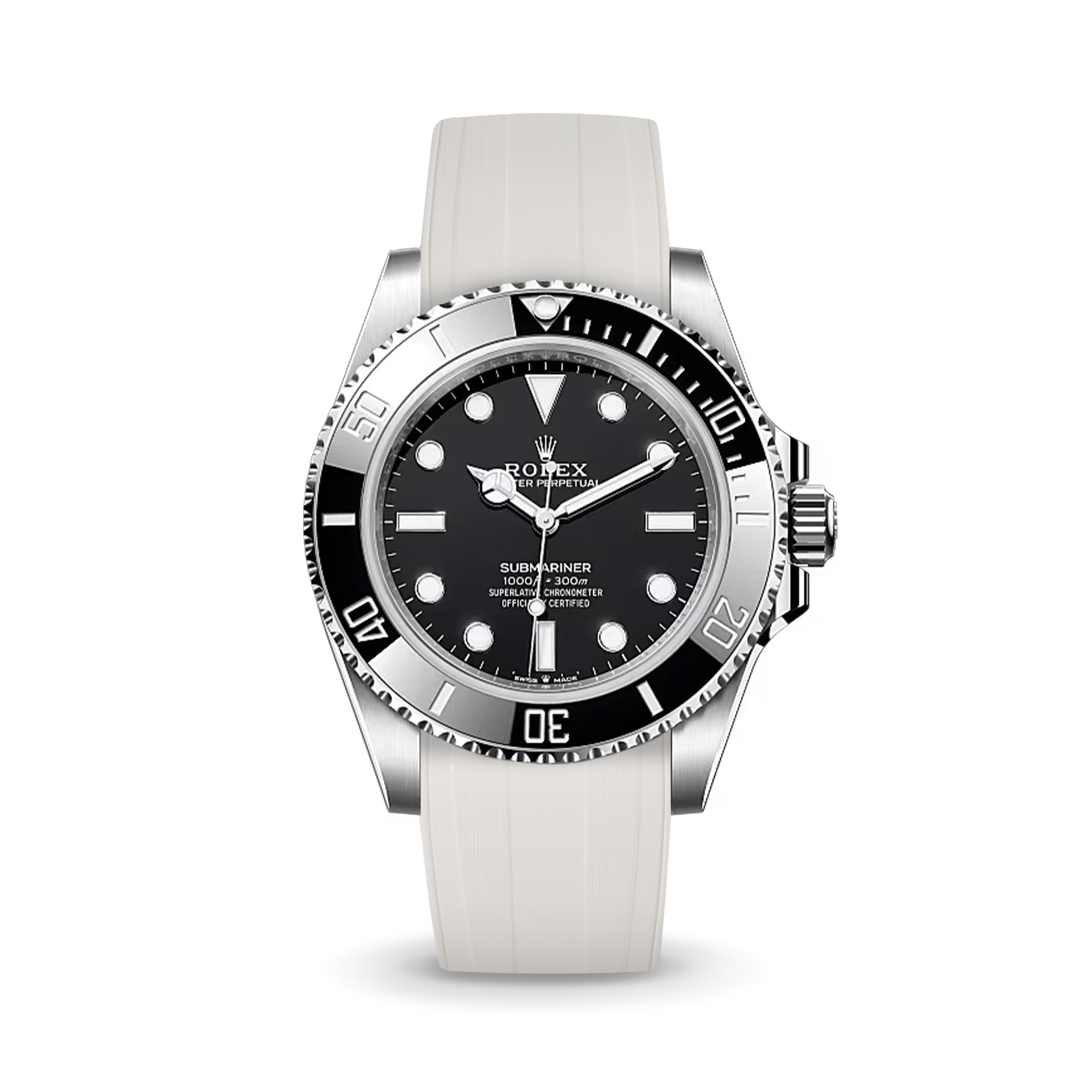 White CTS Rubber Strap for Rolex Submariner 41mm – Delugs