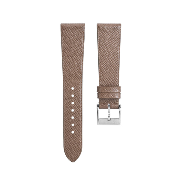 Delugs Taupe Saffiano Stitchless Strap Handcrafted Leather Watch Strap