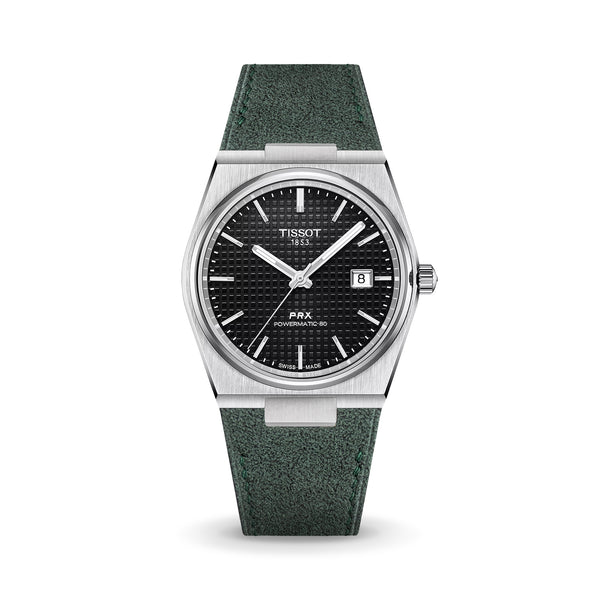 Delugs Green Alcantara Strap for Tissot PRX Handcrafted Leather Watch Strap