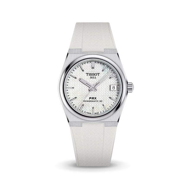 Delugs White CTS Rubber Strap for Tissot PRX Rubber Watch Strap