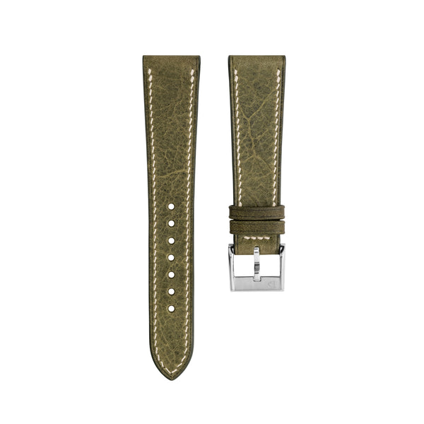 Delugs Green Waxy Slim Strap Handcrafted Leather Watch Strap