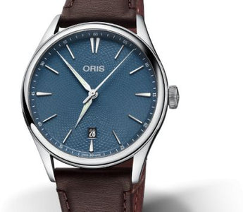 Oris Artelier Date blue dial watch