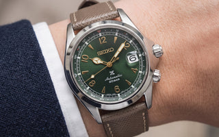 Seiko Prospex Alpinist SPB121 on Taupe Saffiano Signature Strap