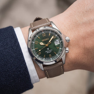 Seiko Prospex Alpinist SPB121 on Taupe Saffiano Signature Strap