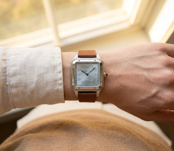 Cartier Santos-Dumont on Caramel Saffiano Stitchless Strap