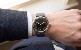 Hamilton Khaki Field Murph 38mm on Grey Saffiano Stitchless Strap