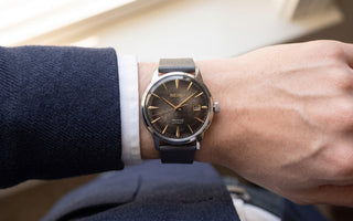 Seiko Presage Cocktail Time on Grey Saffiano Stitchless Strap