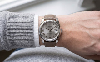 Rolex Datejust 36 on Taupe Saffiano Signature Strap