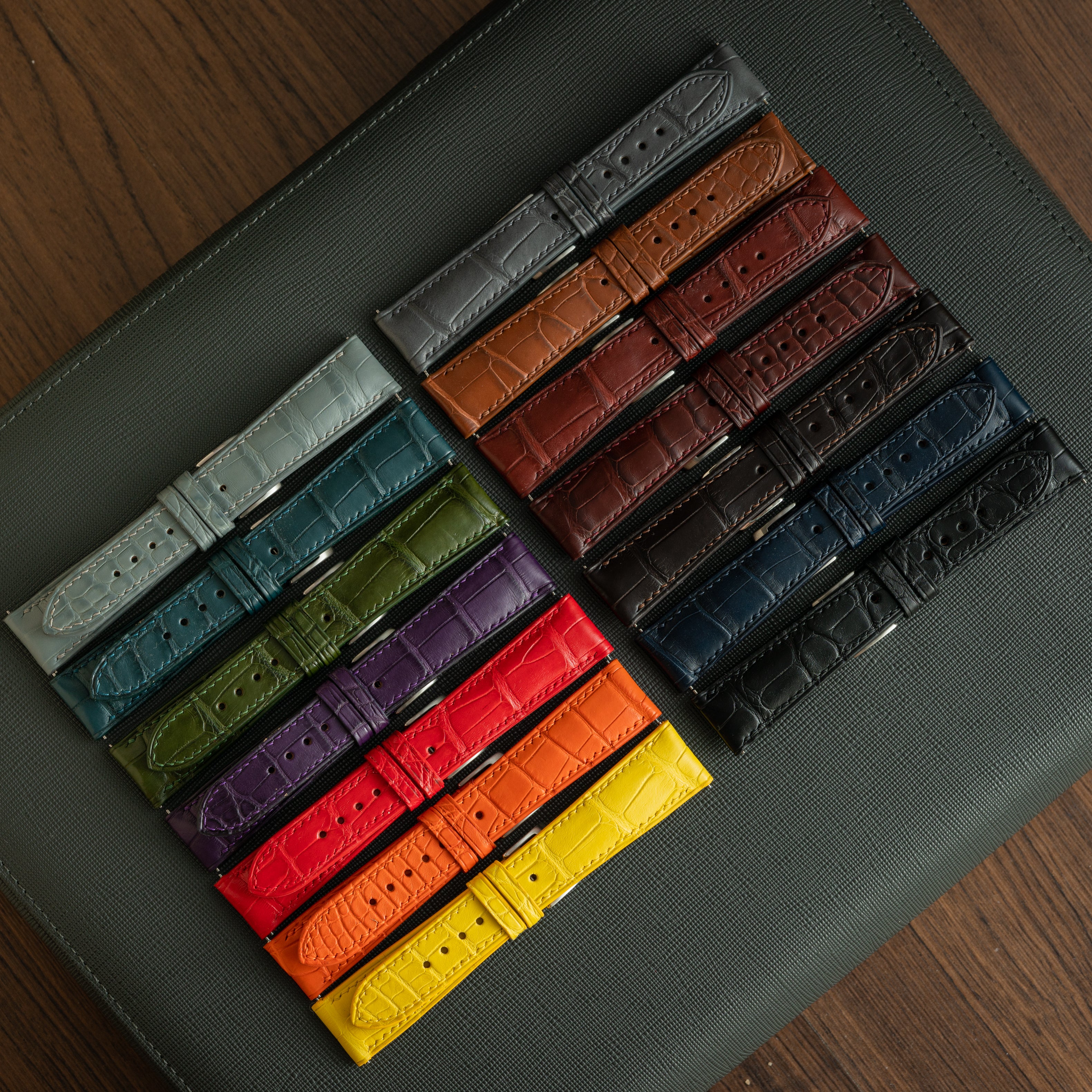 Delugs レザーベルト アリゲーター 19mm ブラウン Alligator & Crocodile Watch Straps | Delugs