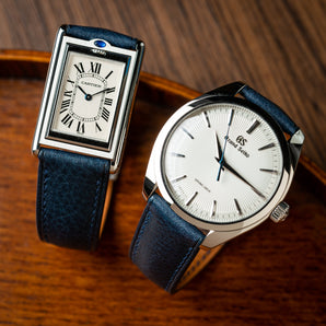 Navy Minerva Box Signature Strap