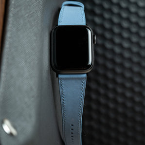 Pastel Blue Nubuck Slim Apple Watch Strap