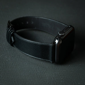 Black Saffiano Stitchless Apple Watch Strap