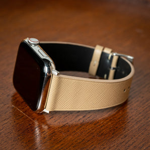 Cream Saffiano Stitchless Apple Watch Strap