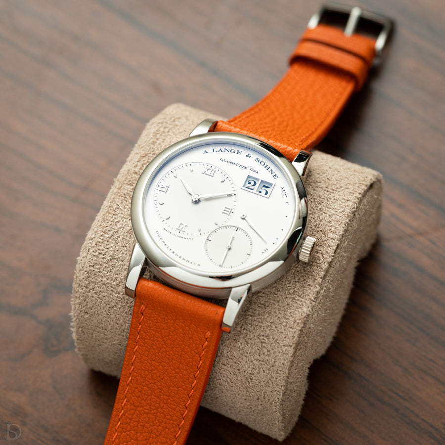 Overstock: Orange Chevre Slim Strap