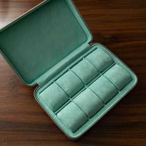 Zip Box (Eight) - Light Grey/Turquoise