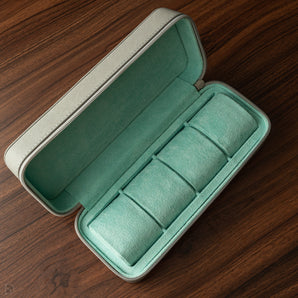 Zip Box (Four) - Light Grey/Turquoise