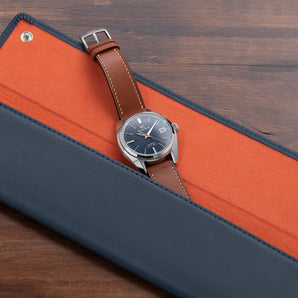 Watch Sleeve - Navy/Orange