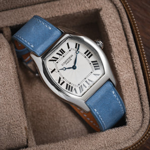 Pastel Blue Nubuck Slim Strap