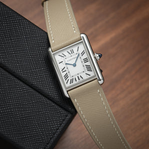 Overstock: Cream Saffiano Strap for Cartier Tank