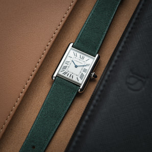 Green Alcantara Strap for Cartier Tank - Image 3