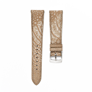 Overstock: Nubuck Taupe Grey Ostrich Signature Strap
